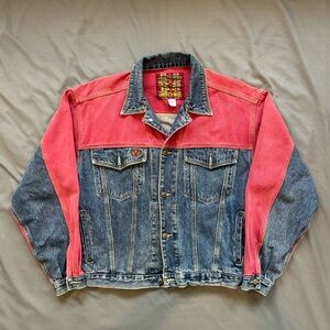 Vintage Bugle Boy Original Denim / Red Denim Jacket